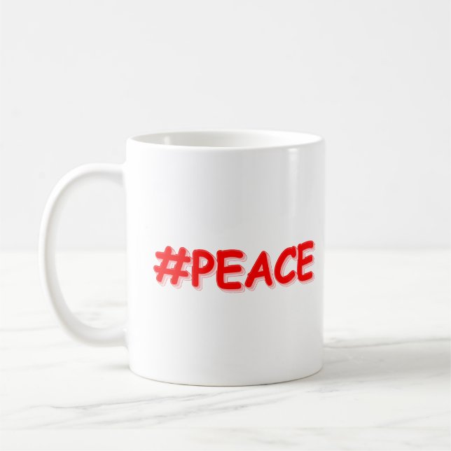 Cute Design för "#PEACE". Köp nu Kaffemugg (Vänster)