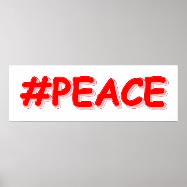 Cute Design för "#PEACE". Köp nu, Kanvastryck Poster (Framsidan)