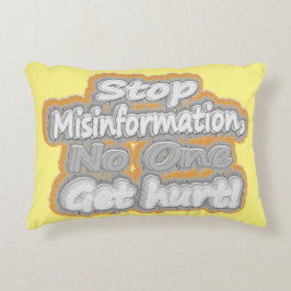 Cute Design för "Stoppa felinformation". Köp nu Prydnadskudde
