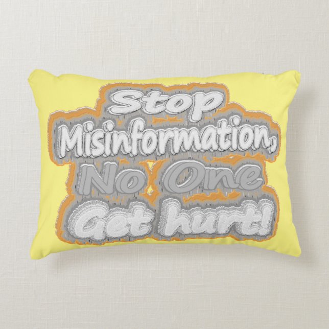 Cute Design för "Stoppa felinformation". Köp nu Prydnadskudde (Framsidan)