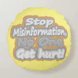 Cute Design för "Stoppa felinformation". Köp nu Rund Kudde
