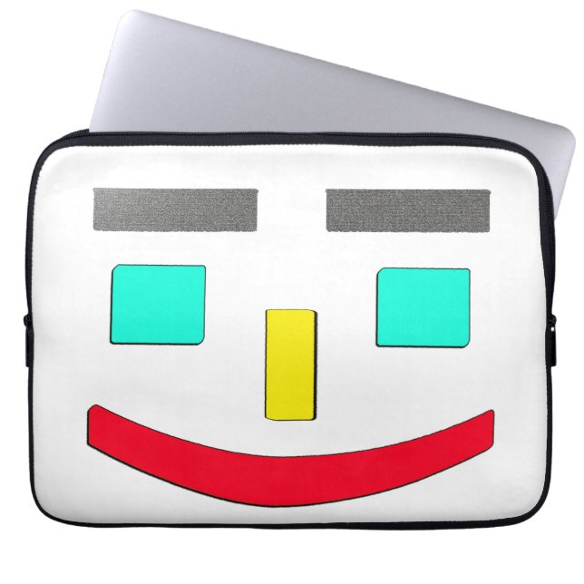 Cute Design "Lycklig Ansikte". Köp nu Laptop Fodral (Framsidan)