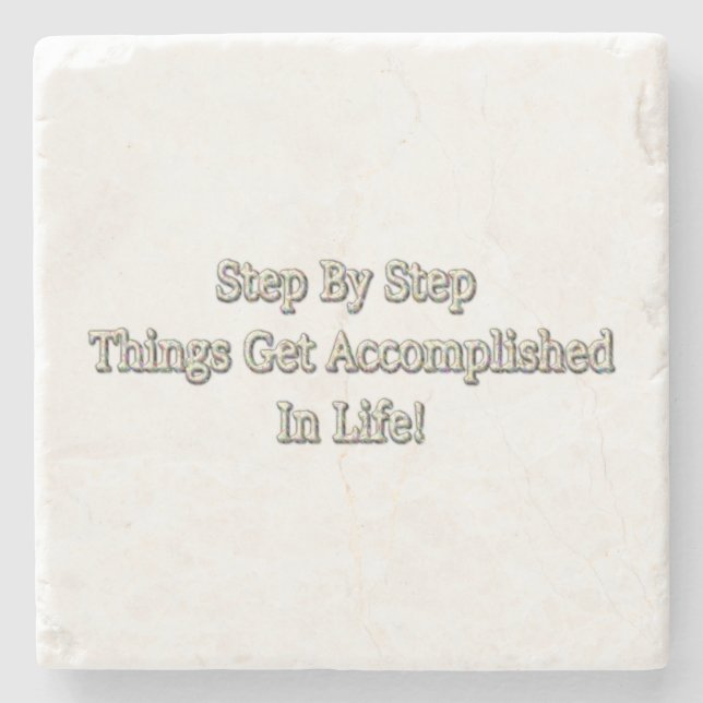Cute Design med "steg för steg". Köp nu Stenunderlägg (Framsidan)