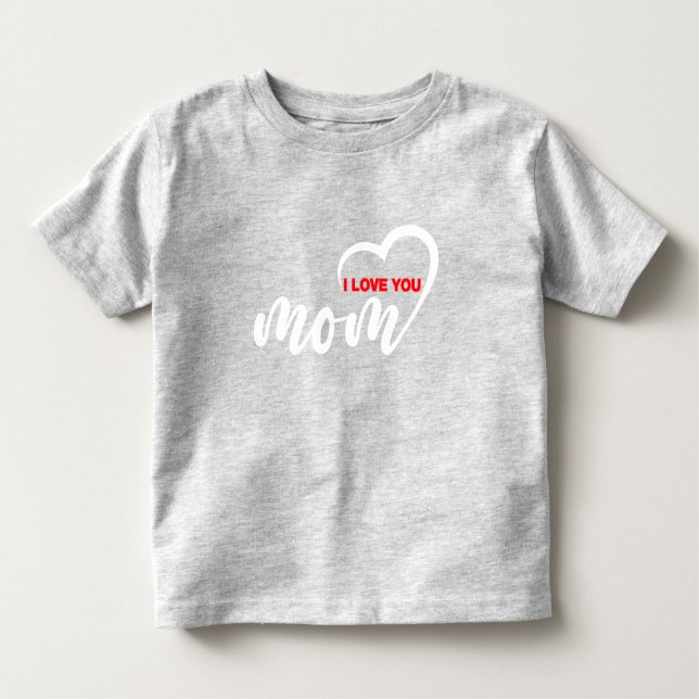 Cute Design Text I Kärlek Mamma med hjärta T Shirt (Framsida)