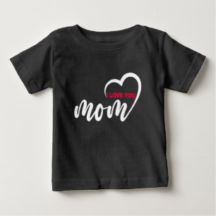 Cute Design Text I Kärlek Mamma med hjärta T Shirt