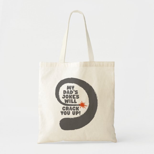 Cute Design Text Min Pappa skämtar kommer att slå  Tygkasse (Framsidan)