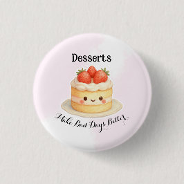 Cute Dessert Button Pin Knapp