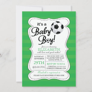Cute Det är en Pojke-fotbollsbabyskor Inbjudningar