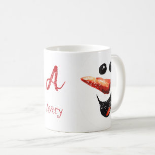 Cute Det är ett snowing Bold Snögubbe Ansikte Namn Kaffemugg