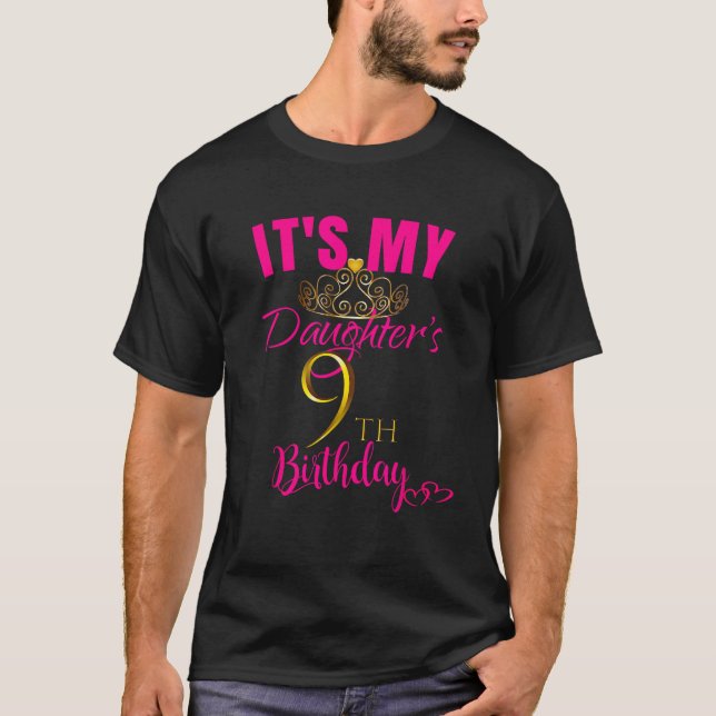Cute Det är min dotter som är 9:e födelsemeddeland T Shirt (Framsida)