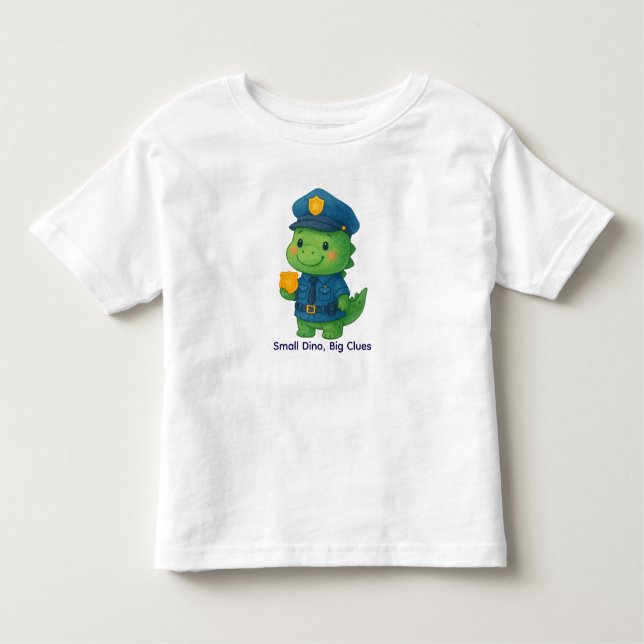 Cute Detective Dinosaur – Dino Jobs T Shirt (Framsida)