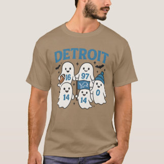 Cute Detroit Football Spöken Halloween Design T Shirt