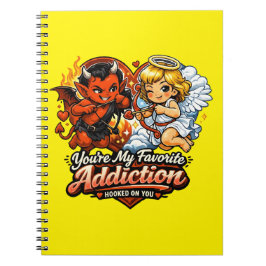 Cute Devil & Angel Valentine Day Love Design Anteckningsbok