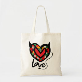 Cute Devilish Kärlek Tote Bag Tygkasse