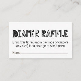 Cute Diaper Raffle Biljett Tilläggskort