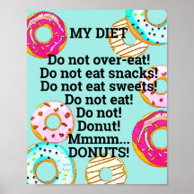 Cute Diet to Donuts Funny Doughnut Humous Blue
