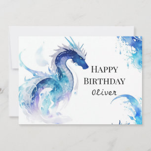 Cute Digital Dragon Birthday Kort