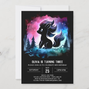 Cute Digital Horse Birthday Inbjudningar