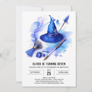 Cute Digital Wizardry Birthday Inbjudningar