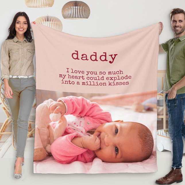 Cute Dikt för Pappa - Flickfoto Baby i Fleecefilt (Skapare uppladdad)