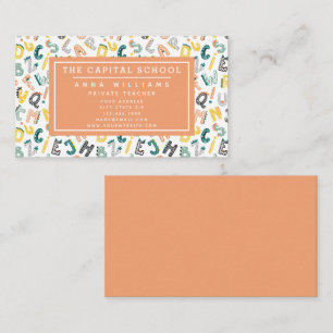 Cute Dino Alphabet - Lärare   Privat åklagare Visitkort