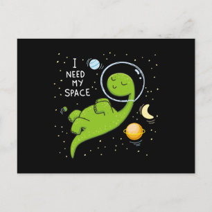 Cute dino astronaut vykort