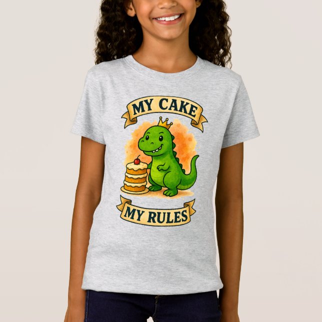 Cute Dino Birthday Kung Min kummel Mitt Regler T Shirt (Framsida)