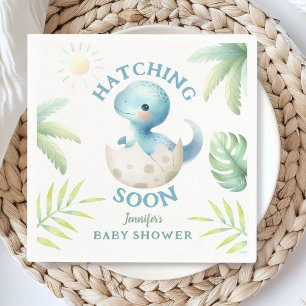 Cute Dino Boy Dinosaur Baby Shower Pappersservett
