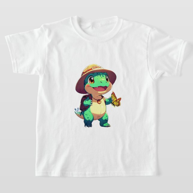 Cute Dino Explorer 🦖 T Shirt (Laydown)