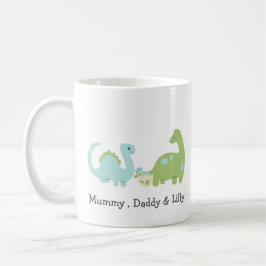 Cute Dino-familjen, Personlig Matching Family Kaffemugg