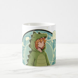 Cute Dino Friend Anime Boy - Green Dinosaur Kaffemugg