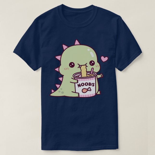 Cute Dino Kärlek Instant Noodles T Shirt (Design framsida)