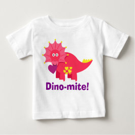 Cute Dino-mite! Röd och Lila dosering med hjärta T Shirt
