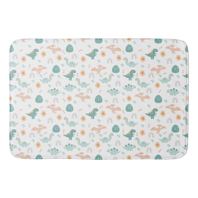 Cute Dino Mönster-barn i Äventyr Bathroom Decor Badrumsmatta (Framsidan)
