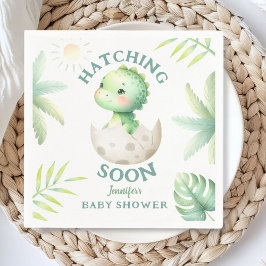 Cute Dino Neutral Dinosaur Baby Shower Pappersservett