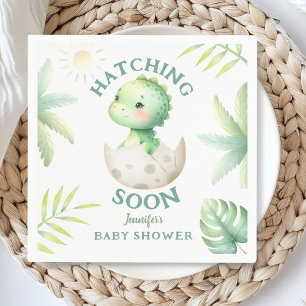Cute Dino Neutral Dinosaur Baby Shower Pappersservett