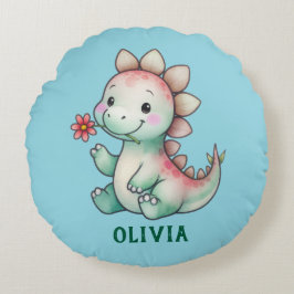 Cute Dino-Personlig Rund Kudde