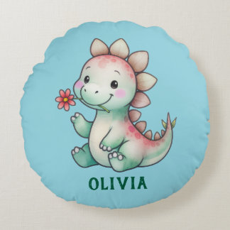 Cute Dino-Personlig Rund Kudde