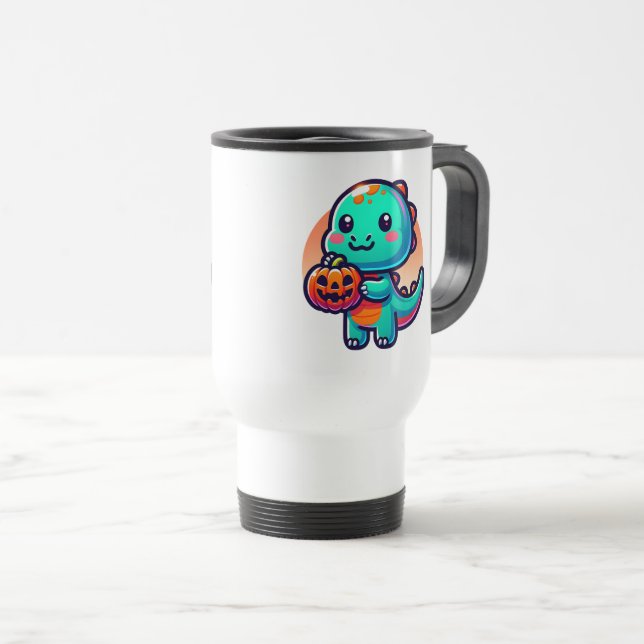 Cute Dino Pumpkin Halloween Mugg (Framsida höger)