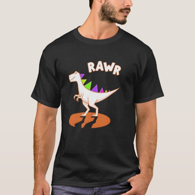 Cute Dino Rawr Dinosaur Roaring Funny Kid Dino-bil T Shirt (Framsida)