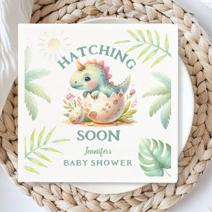 Cute Dino Rosa Girl Girl Dinosaur Baby Shower Pappersservett