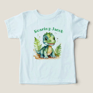 Cute Dino Småbarn Tee med Namn - redigerbart
