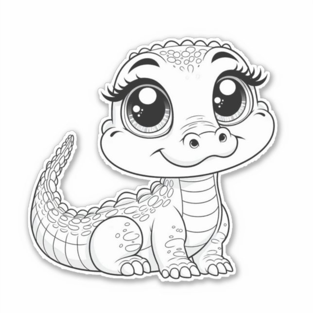 Cute dino vinyldekaler klistermärken (Framsida)