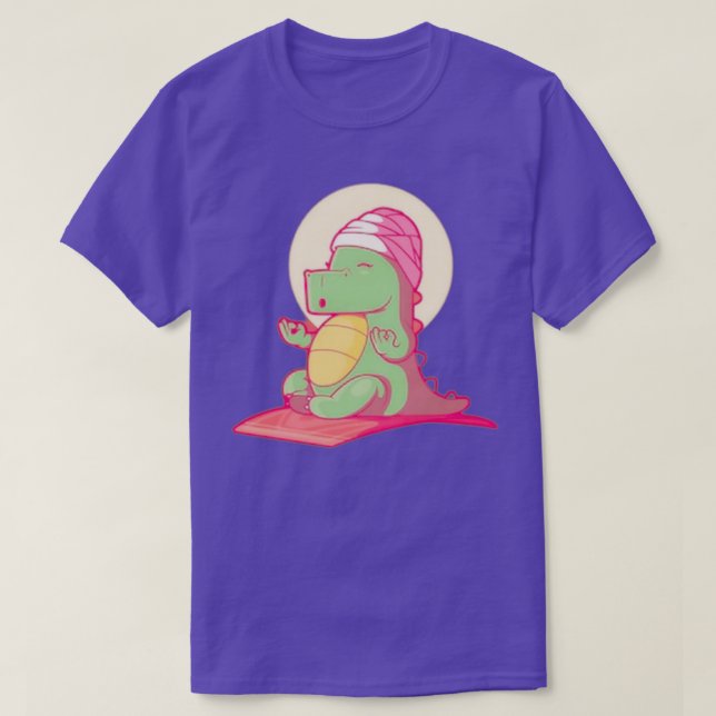 Cute Dino Yoga Yoga mat Flexibility Funny Yoga Med T Shirt (Design framsida)