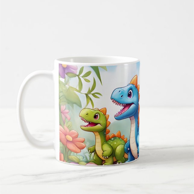 Cute Dinosaur 11 oz Mugg För barn (Vänster)