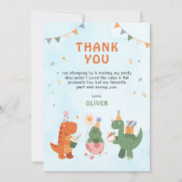 cute dinosaur 4th Birthday Thank You Cards Tack Kort