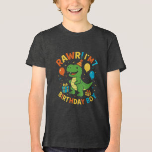 Cute Dinosaur 7:e Birthday Boy T-Shirt