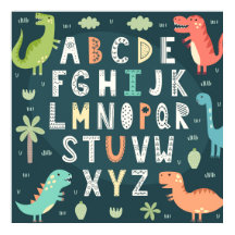 Cute Dinosaur Alphabet Brev Kids ABC