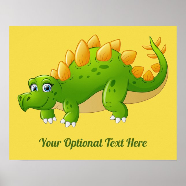 Cute Dinosaur anpassningsbar text och färg poster (Framsidan)