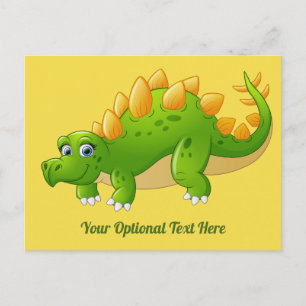 Cute Dinosaur anpassningsbar text och färg vykort